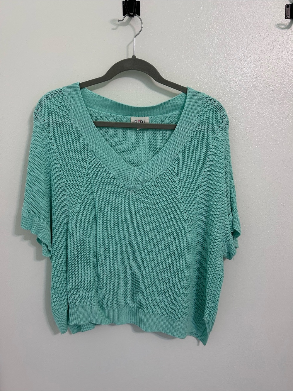 BiBi V-Neck Knit Sweater in Mint